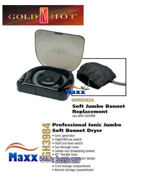 Gold N Hot #GH3984 Ionic Soft Jumbo Bonnet Hair Dryer